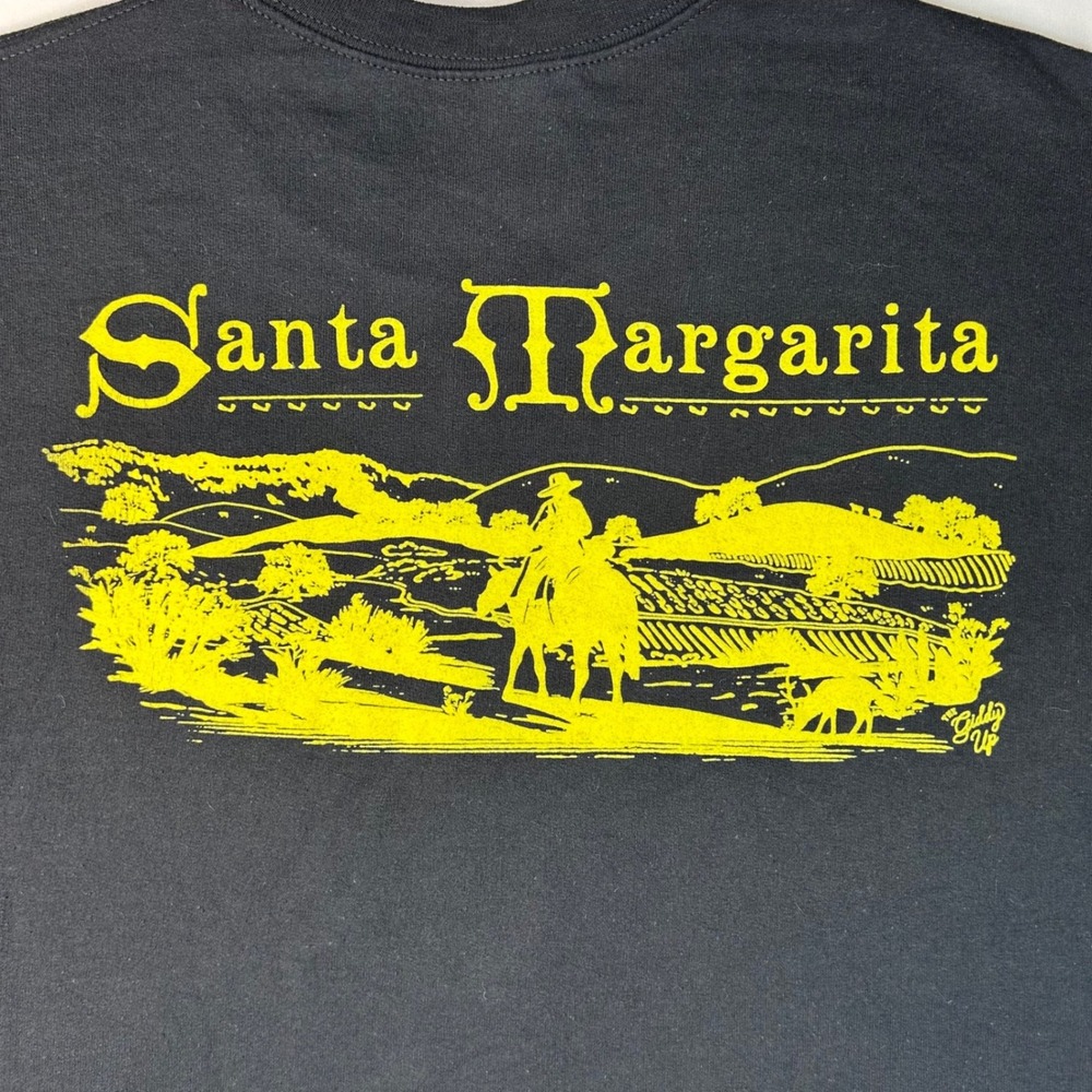 Gildan Heavy Blend Santa Margarita The Giddy Up Black Sweatshirt Mens Medium - Picture 9 of 9